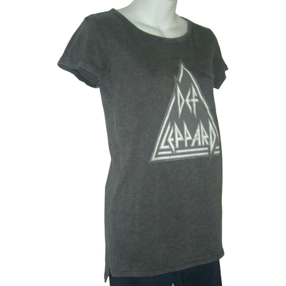 Def Leppard Tee Shirt Gray 80s Style Concert Festival alt egirl Rock Punk Grunge - Picture 2 of 9